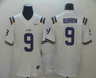 Men's LSU Tigers #9 Joe Burrow White 2017 Vapor Untouchable Stitched Nike NCAA Jersey