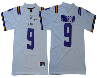 Men's LSU Tigers #9 Joe Burrow White 2017 Vapor Untouchable Stitched Nike NCAA Jersey