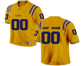 Men's LSU Tigers Customized College Football Limited Jersey - Gold