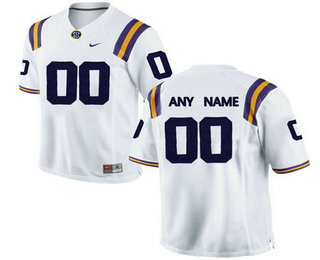 Men's LSU Tigers Customized College Football Limited Jersey - White