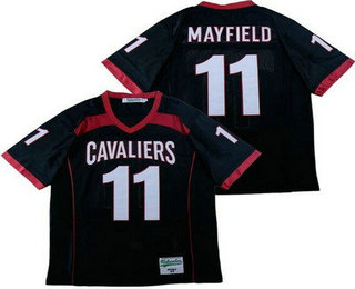 Men's Lake Travis High School Cavaliers #11 Baker Mayfield Black Football Jersey