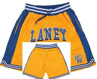 Men's Laney High School Bucs #23 Michael Jordan Yellow Just Don Shorts