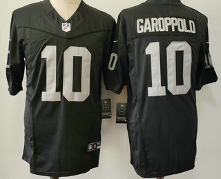 Men's Las Vegas Raiders #10 Jimmy Garoppolo Black 2023 FUSE Vapor Limited Stitched Jersey