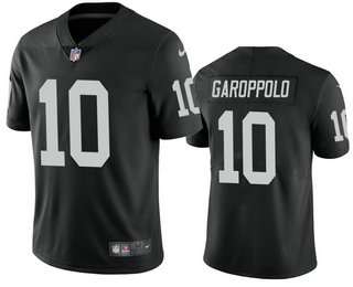 Men's Las Vegas Raiders #10 Jimmy Garoppolo Black Vapor Untouchable Stitched Football Jersey