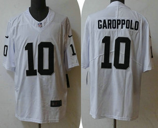 Men's Las Vegas Raiders #10 Jimmy Garoppolo White Vapor Untouchable Stitched Nike Limited Jersey