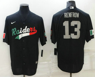 Men's Las Vegas Raiders #13 Hunter Renfrow Black Mexico Stitched MLB Cool Base Nike Baseball Jersey