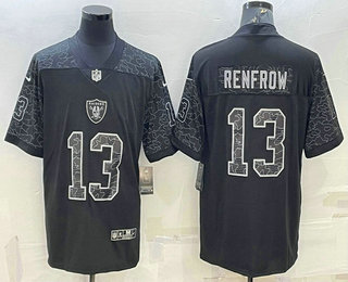 Men's Las Vegas Raiders #13 Hunter Renfrow Black Reflective Limited Stitched Jersey