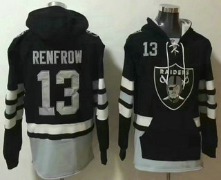 Men's Las Vegas Raiders #13 Hunter Renfrow NEW Black Pocket Stitched NFL Pullover Hoodie