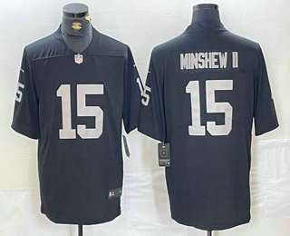 Men's Las Vegas Raiders #15 Gardner Minshew II Black Vapor Untouchable Stitched Nike Limited Jersey