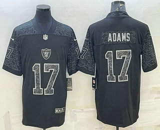 Men's Las Vegas Raiders #17 Davante Adams Black Reflective Limited Stitched Football Jersey