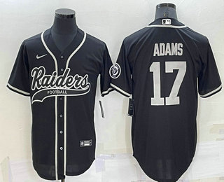 Men's Las Vegas Raiders #17 Davante Adams Black Stitched MLB Cool Base Nike Baseball Jersey