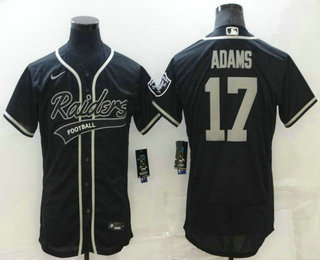 Men's Las Vegas Raiders #17 Davante Adams Black Stitched MLB Flex Base Nike Baseball Jersey