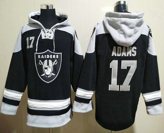 Men's Las Vegas Raiders #17 Davante Adams Black Stitched NFL Hoodie