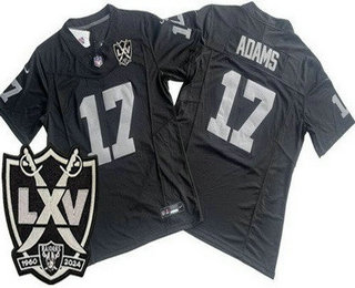 Men's Las Vegas Raiders #17 Davante Adams Limited Black 65th Season FUSE Vapor Jersey