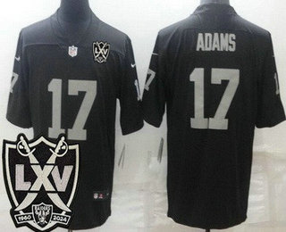 Men's Las Vegas Raiders #17 Davante Adams Limited Black 65th Season Vapor Jersey