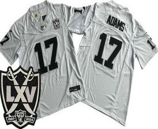 Men's Las Vegas Raiders #17 Davante Adams Limited White 65th Season FUSE Vapor Jerse