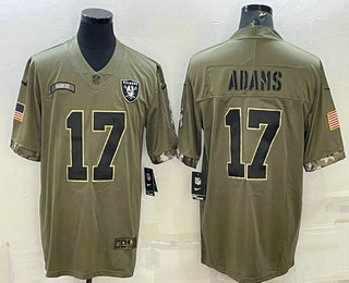 Men's Las Vegas Raiders #17 Davante Adams Olive 2022 Salute To Service Limited Stitched Jersey