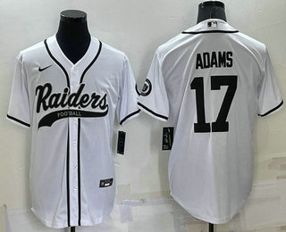 Men's Las Vegas Raiders #17 Davante Adams White Stitched MLB Cool Base Nike Baseball Jersey