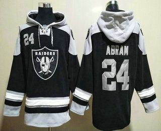 Men's Las Vegas Raiders #24 Johnathan Abram Black Ageless Must Have Lace Up Pullover Hoodie