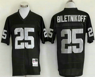 Men's Las Vegas Raiders #25 Fred Biletnikoff Black Throwback Stitched Jersey