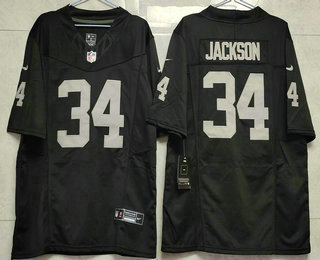 Men's Las Vegas Raiders #34 Bo Jackson Black 2023 FUSE Vapor Untouchable Stitched Jersey