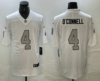Men's Las Vegas Raiders #4 Aidan OConnell White 2023 Color Rush Stitched Nike Limited Jersey