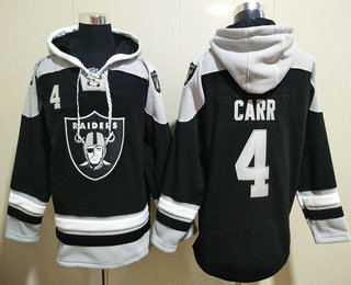 Men's Las Vegas Raiders #4 Derek Carr Black Team Color 2014 NFL Hoodie