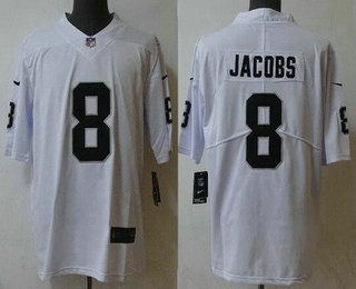 Men's Las Vegas Raiders #8 Josh Jacobs Limited White Vapor Jersey