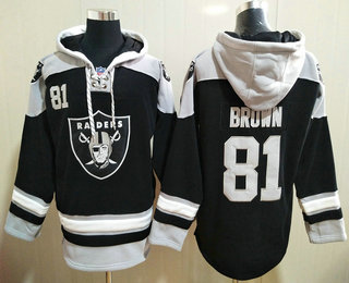 Men's Las Vegas Raiders #81 Tim Brown Black Team Color 2014 NFL Hoodie