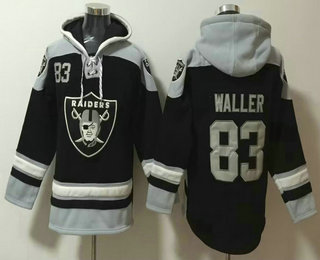 Men's Las Vegas Raiders #83 Darren Waller Black Ageless Must Have Lace Up Pullover Hoodie