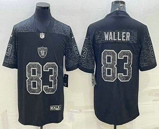 Men's Las Vegas Raiders #83 Darren Waller Black Reflective Limited Stitched Football Jersey