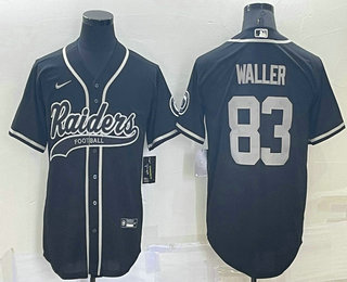 Men's Las Vegas Raiders #83 Darren Waller Black Stitched MLB Cool Base Nike Baseball Jersey