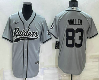 Men's Las Vegas Raiders #83 Darren Waller Grey Stitched MLB Cool Base Nike Baseball Jersey