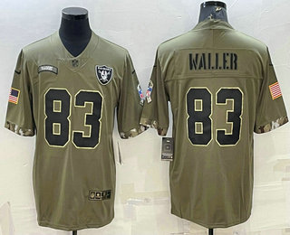 Men's Las Vegas Raiders #83 Darren Waller Olive 2022 Salute To Service Limited Stitched Jersey