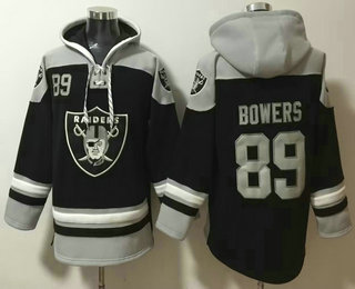 Men's Las Vegas Raiders #89 Brock Bowers Black Ageless Must Have Lace Up Pullover Hoodie