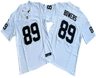 Men's Las Vegas Raiders #89 Brock Bowers White 2024 FUSE Vapor Limited Stitched Jersey