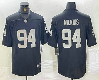 Men's Las Vegas Raiders #94 Christian Wilkins Black Vapor Untouchable Stitched Nike Limited Jersey