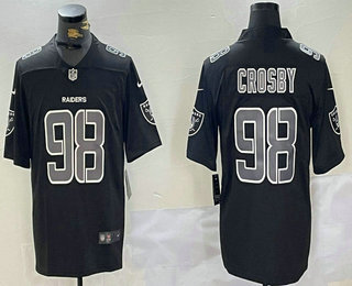 Men's Las Vegas Raiders #98 Maxx Crosby Black Limited Fashion Vapor Jersey