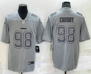 Men's Las Vegas Raiders #98 Maxx Crosby Grey Atmosphere Fashion 2022 Vapor Untouchable Stitched Limited Jersey