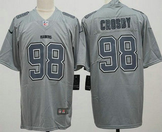 Men's Las Vegas Raiders #98 Maxx Crosby Limited Gray Atmosphere Vapor Jersey