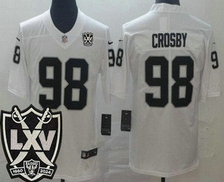 Men's Las Vegas Raiders #98 Maxx Crosby Limited White 65th Season Vapor Jersey