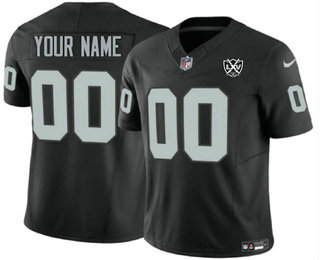 Men's Las Vegas Raiders Active Player Custom Black 2024 FUSE 65th Patch Vapor Stitched Jersey