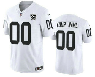 Men's Las Vegas Raiders Active Player Custom White 2024 FUSE 65th Anniversary Patch Vapor Stitched Jersey