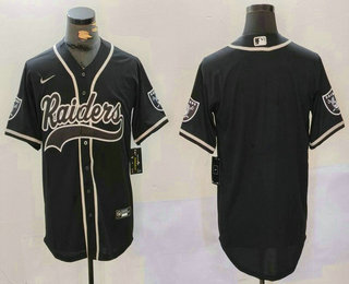 Men's Las Vegas Raiders Blank Black Stitched Cool Base Nike Baseball Jersey