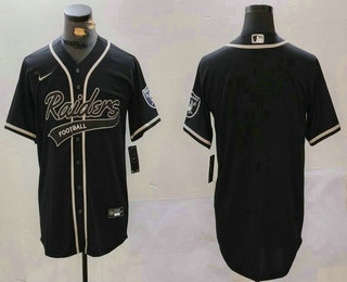 Men's Las Vegas Raiders Blank Black Team Patch Stitched Cool Base Nike Baseball Jersey