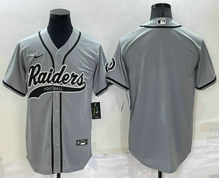 Men's Las Vegas Raiders Blank Grey Stitched MLB Cool Base Nike Baseball Jersey