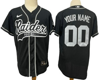 Men's Las Vegas Raiders Custom Black Stitched MLB Cool Base Nike Baseball Jersey