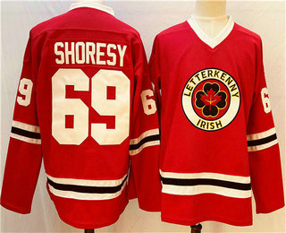 Men's Letterkenny Irish #69 Shoresy Red Hockey Jersey