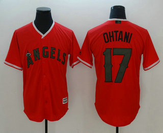 Men's Los Angeles Angels #17 Shohei Ohtani Red 2018 Memorial Day Stitched MLB Cool Base Jersey