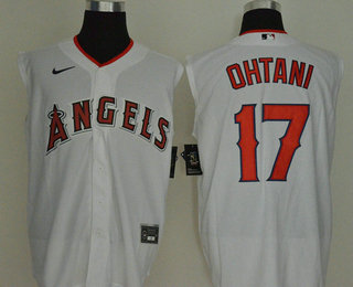 Men's Los Angeles Angels #17 Shohei Ohtani White 2020 Cool and Refreshing Sleeveless Fan Stitched MLB Nike Jersey